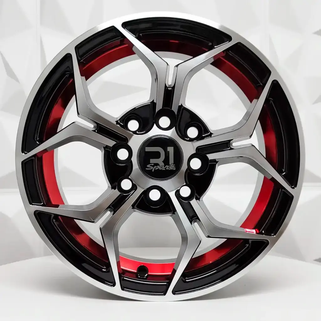 RIN 13X5.5 4-100/114.3 R1 SPORT 771 BLACK MF+RED UNDERCUR ET30 CB73.1 