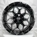 RIN 22X10 8-165.1 R1 SPORT 890 GLOSS BLACK MILLED ET-25 CB25.2