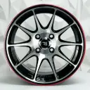 RIN 13X6.5 4-100 R1 SPORT QC1518 BLACK MACHINE FACE RED LINE ET0 CB73.1