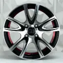 RIN 14X5.5 4-100 R1 SPORT MR447 BLACK MF UNDERCUT RED ET24 CB73.1