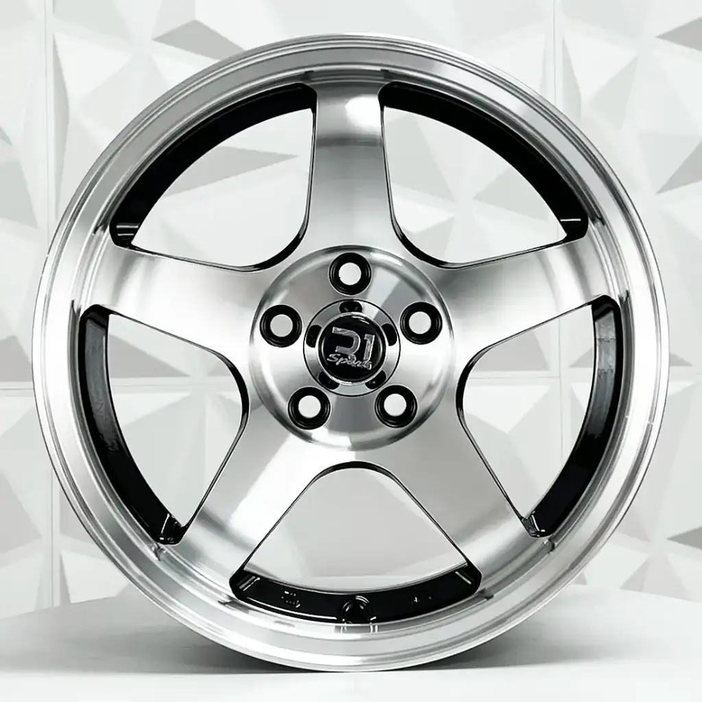 RIN 15X7 5-100 R1 SPORT 5958F BLACK MACHINE FACE MI ET30 CB73.1